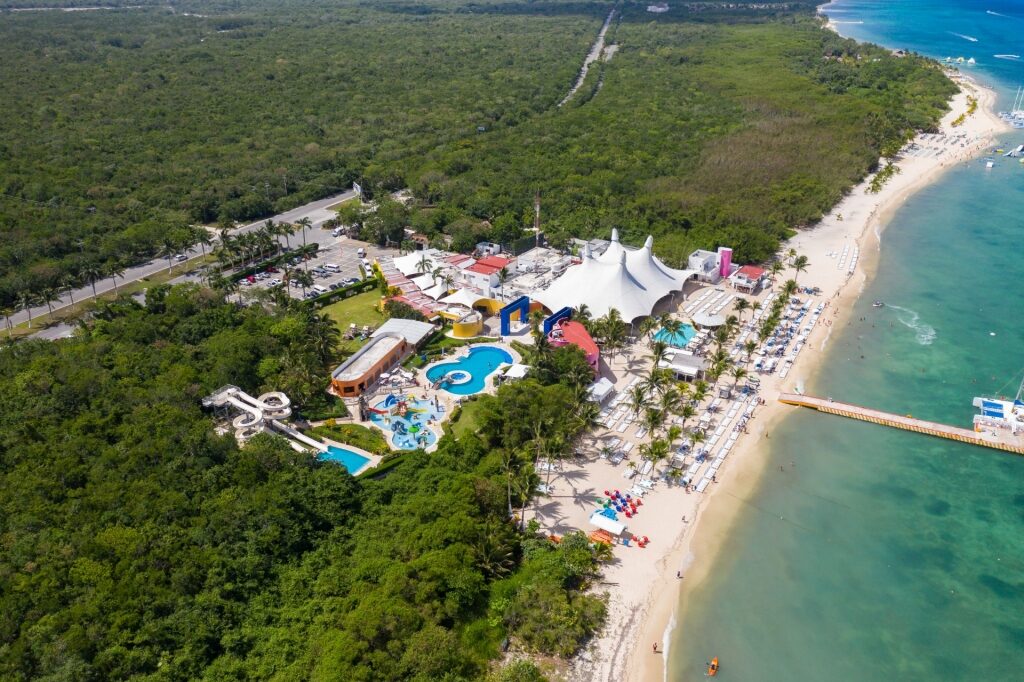 Aerial view of Playa Mia, Cozumel