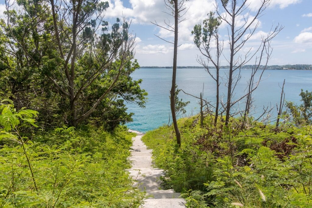 Bermuda Railway Trail overlooking the water