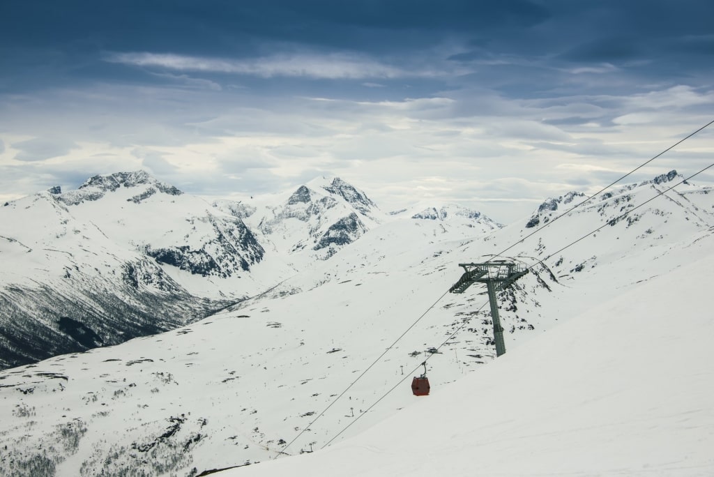 Snowy mountain of Strandafjell