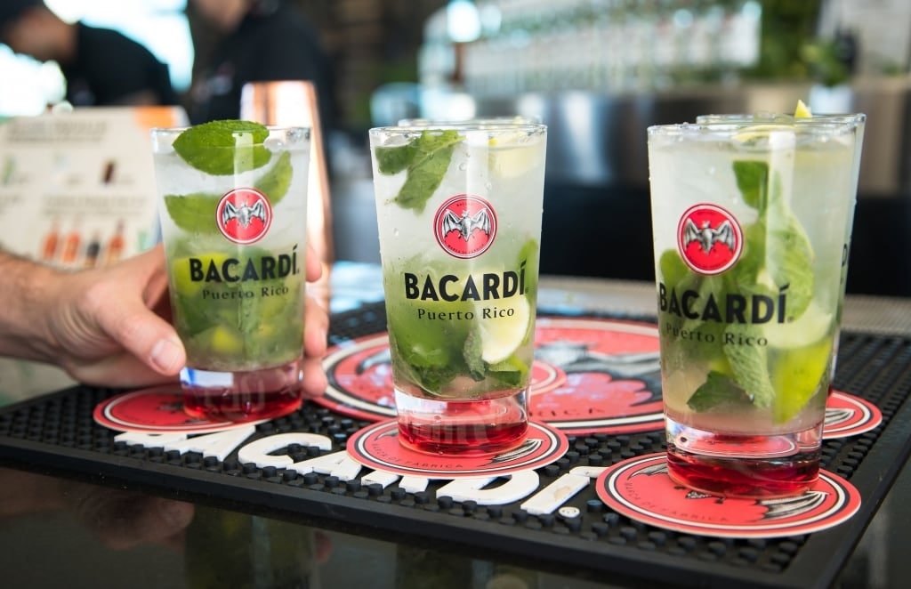 Glasses of mojito at Casa Bacardi