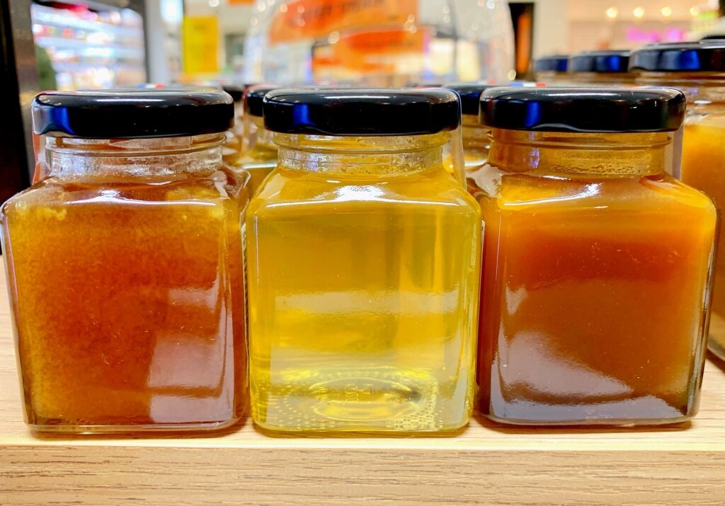 Jars of Greek honey