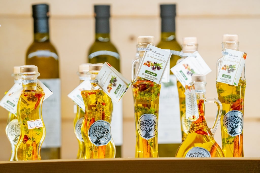 Bottles of olive oil