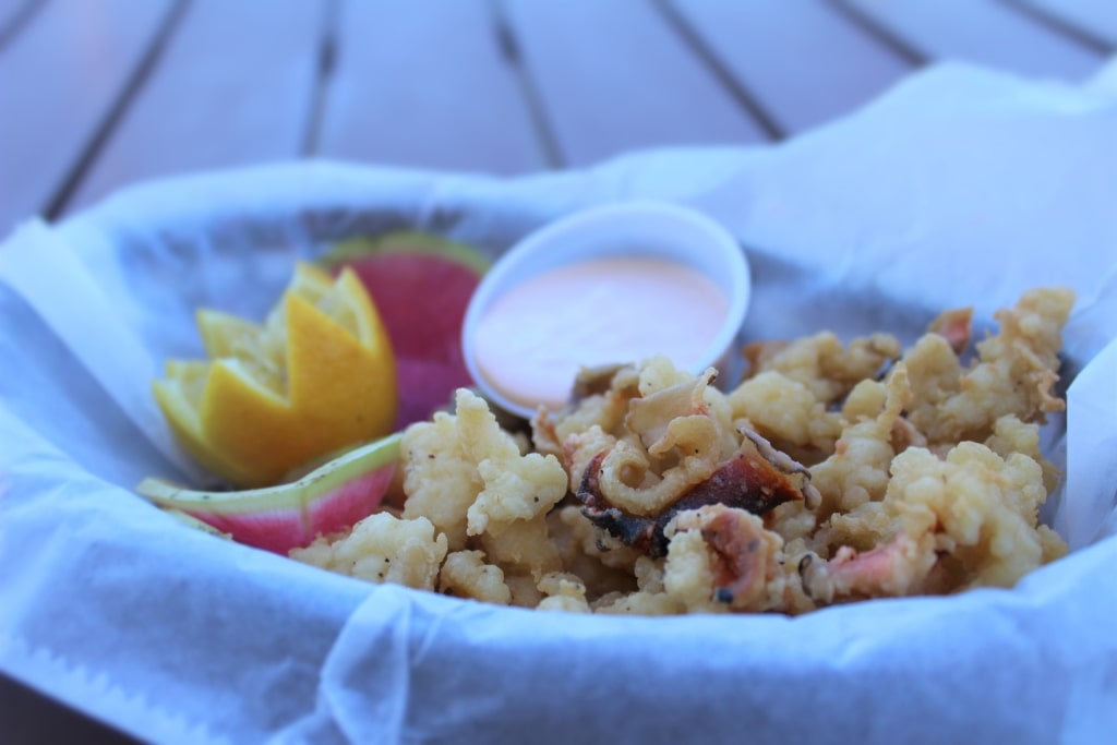 Crispy conch on a platter