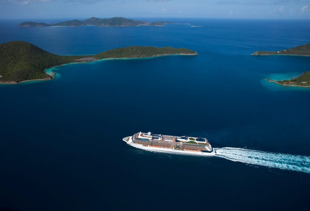 Celebrity Solstice sailing along British Virgin Islands