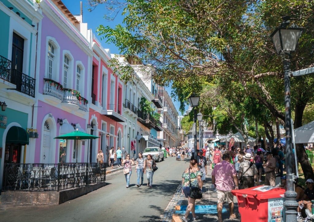 Pastel colored buildings of Old San Juan, Puerto Rico