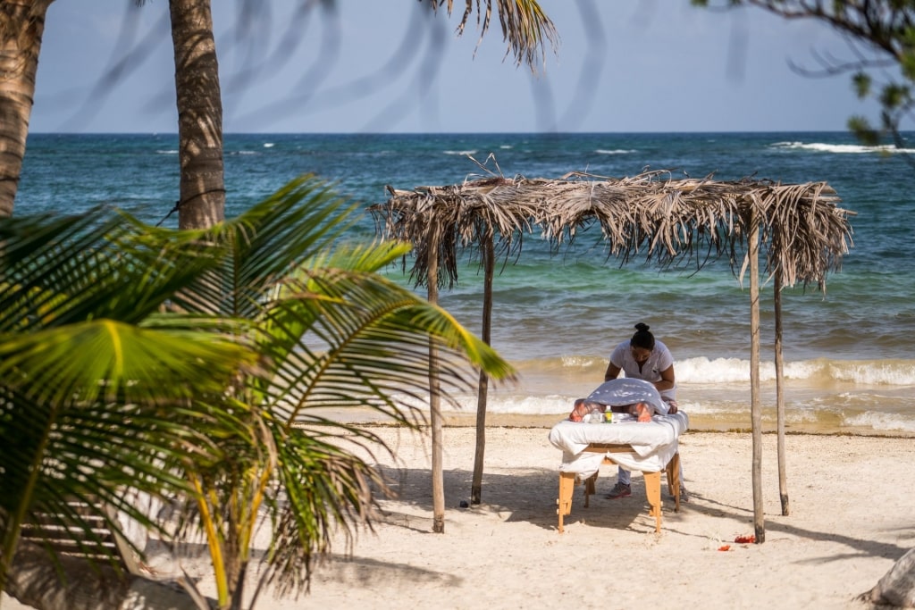 Spa along the shores of Mahahual Beach