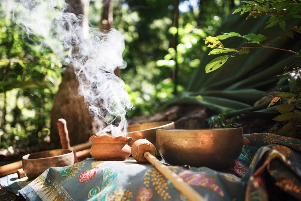 Set up of Mayan healing ritual