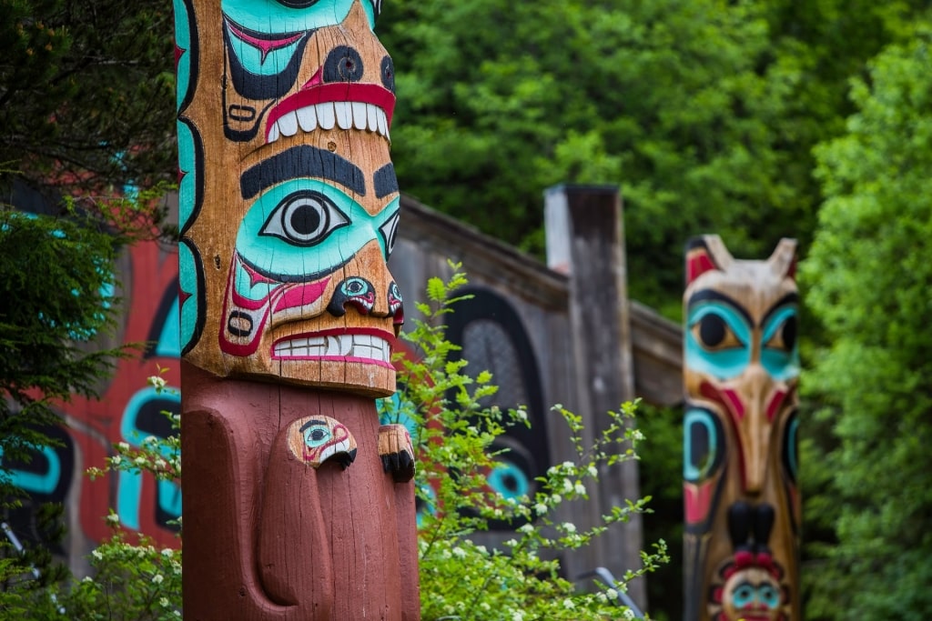 Totem poles in Alaska