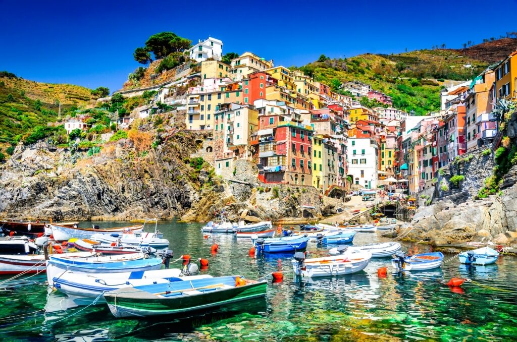 Colorful waterfront of Riomaggiore in Cinque Terre, Italy