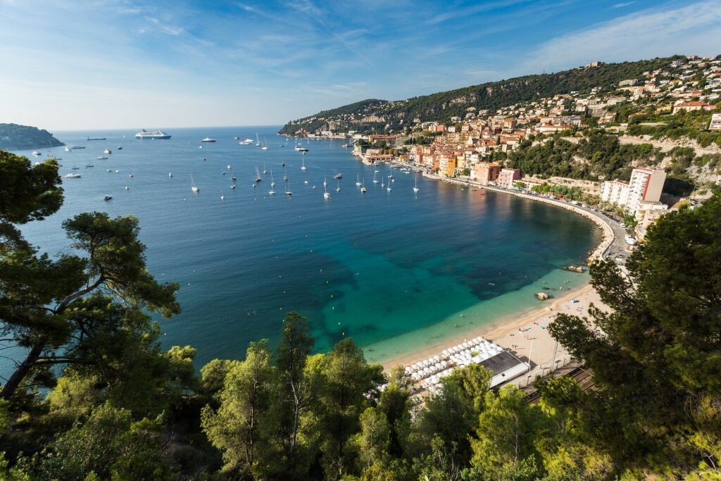 Aerial view of coast in Nice