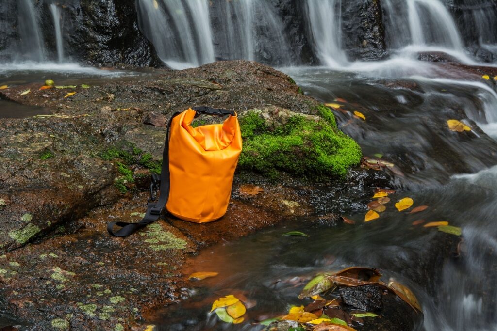 Orange waterproof bag