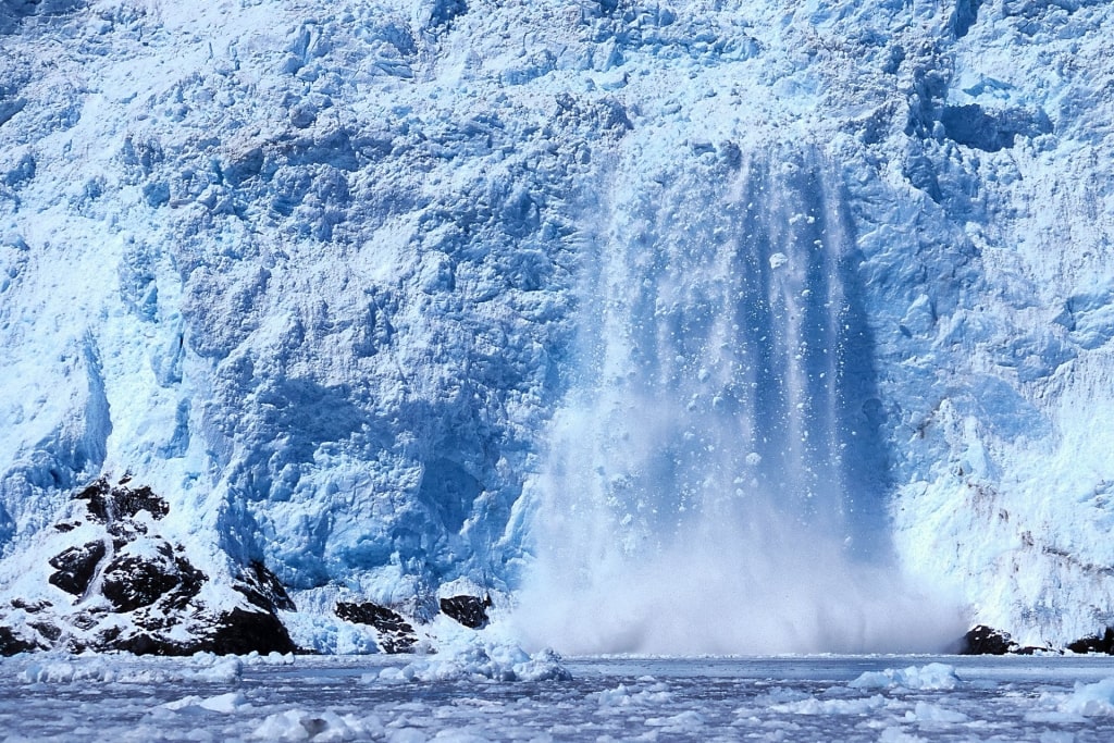 Calving of Holgate Glacier