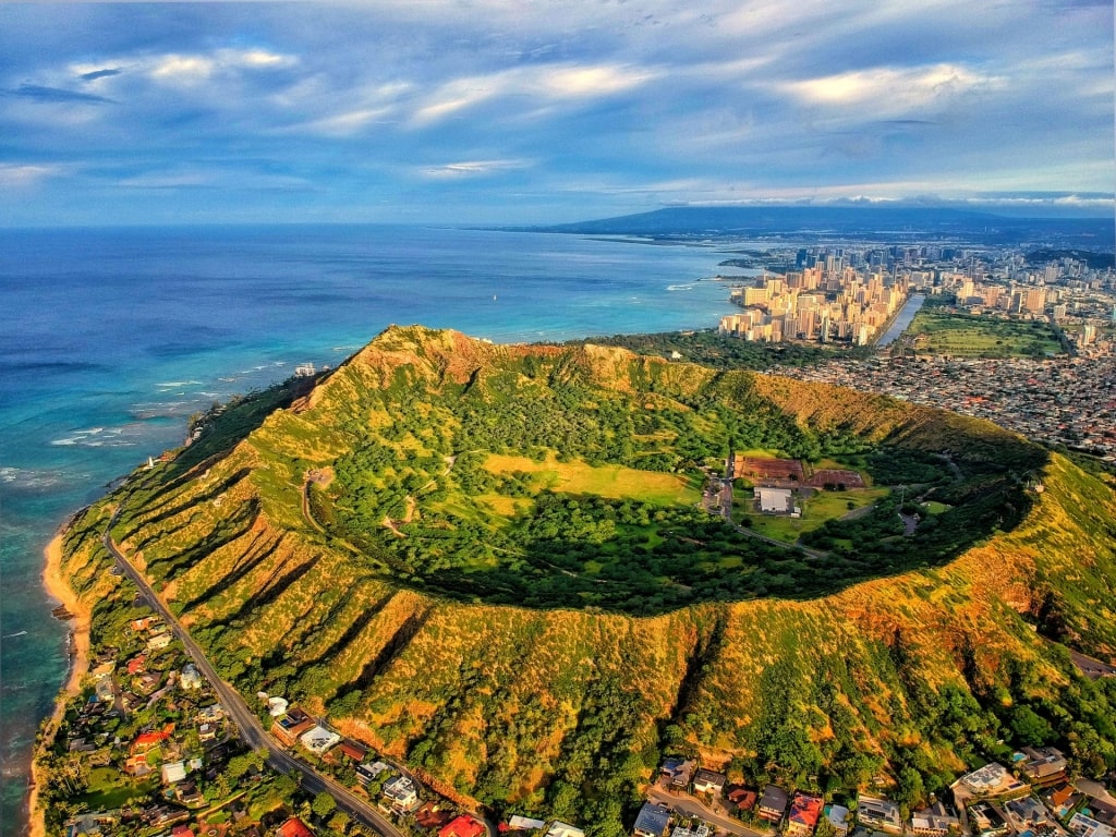 Massive volcanic crater in Hawaii