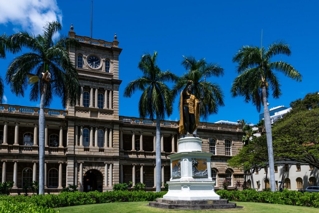 Original statue of King Kamehameha in Hawaii