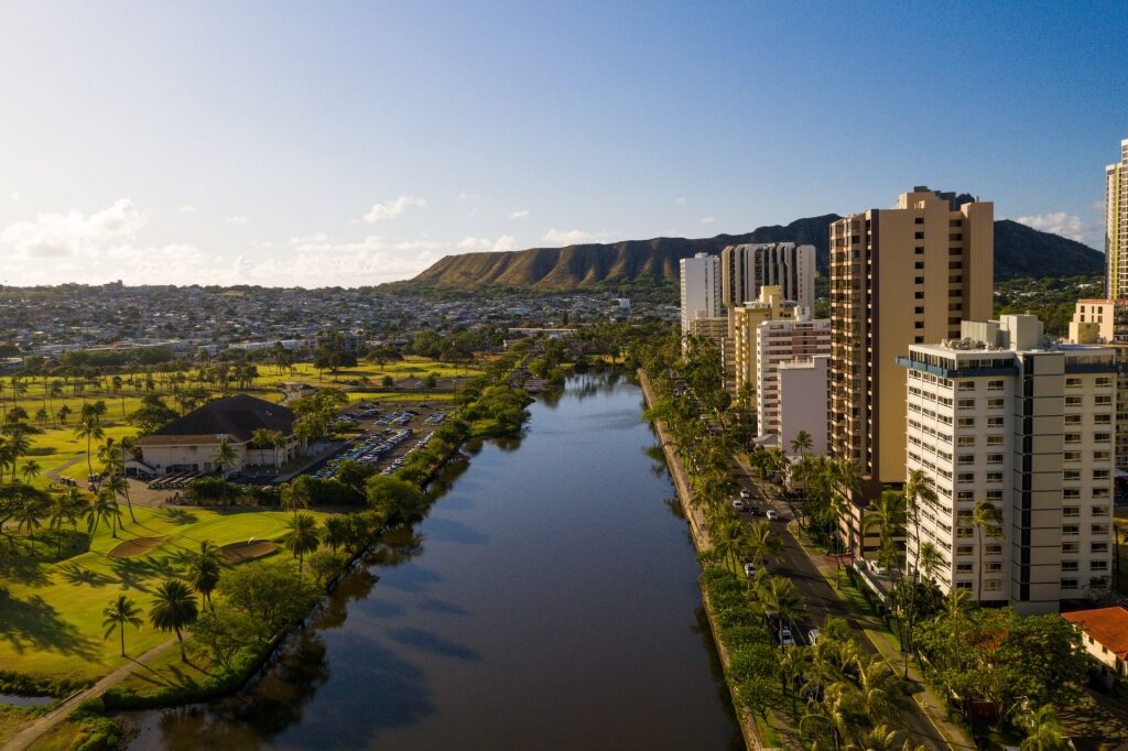 Downtown view of Oahu, Hawaii