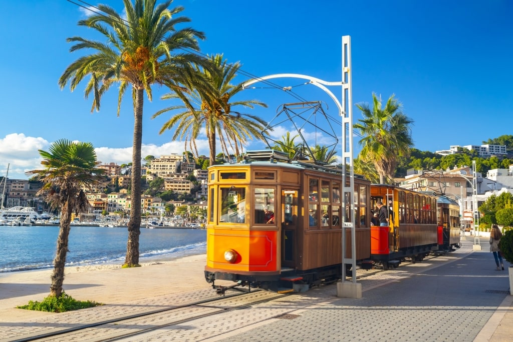 Vintage train in Soller in Mallorca, Spain