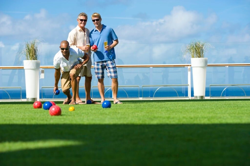 People playing bowling at the Lawn Club
