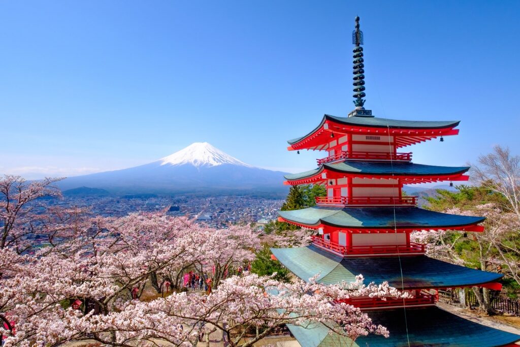 Beautiful landscape of Japan including Mt Fuji