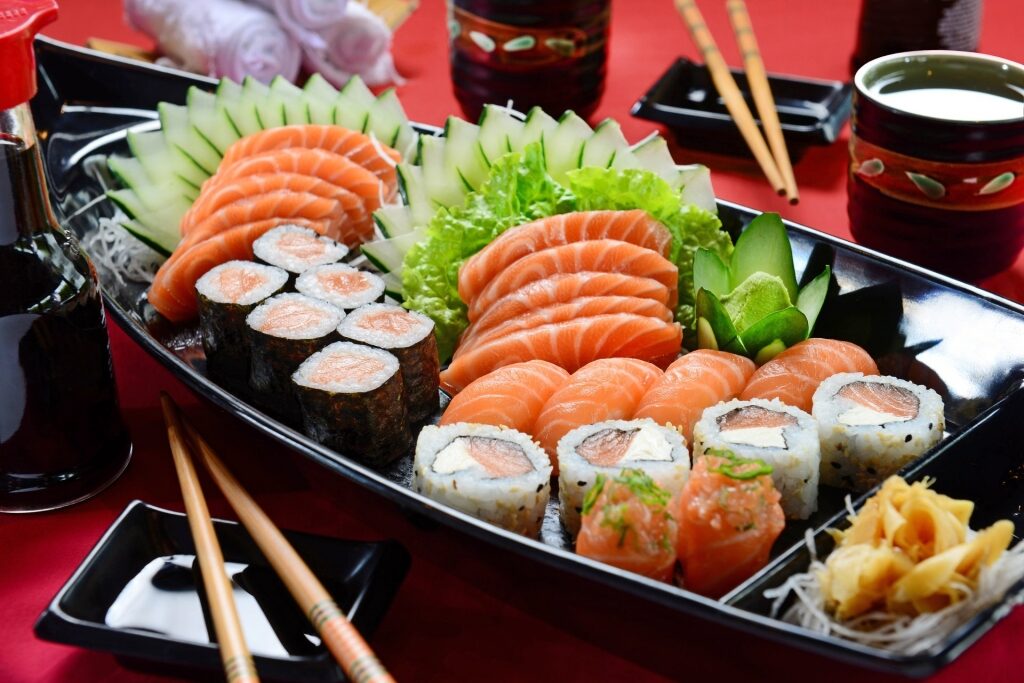 A platter of sushi and sashimi among top list of what to eat in japan