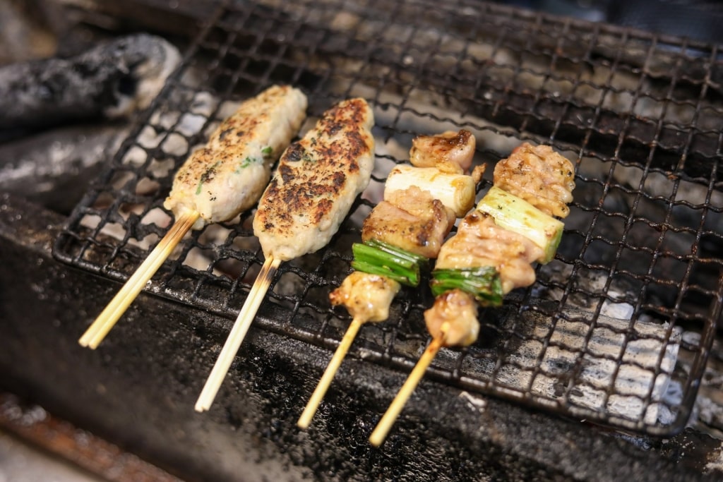 Chicken pieces on the grill