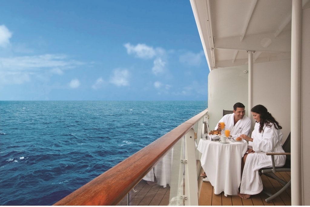 Couple on a cruise veranda