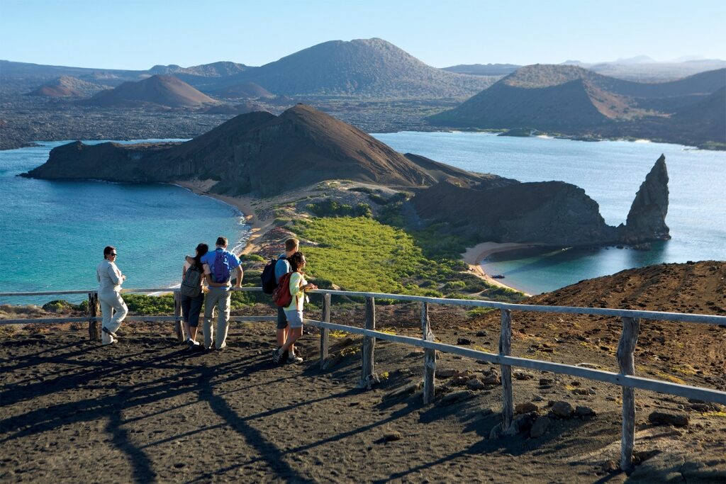 People on an excursion in Bartolome Island, Galapagos