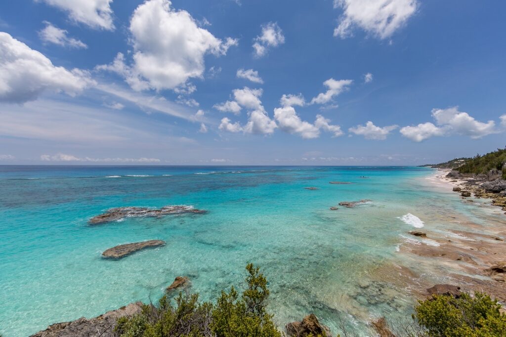 Beach in Bermuda with turquoise waters