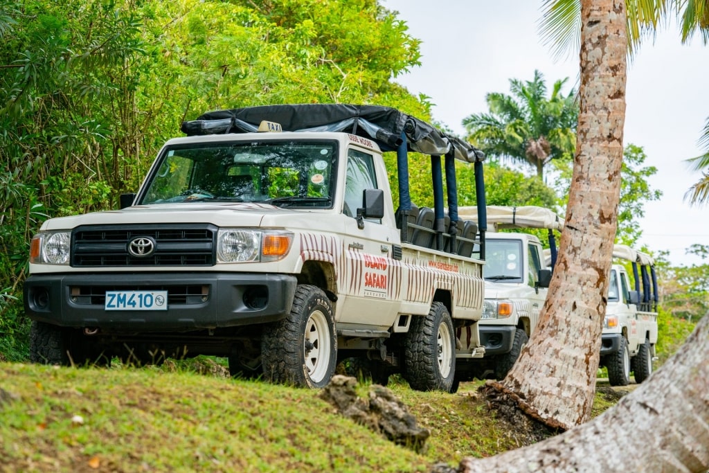 4x4 trucks in Barbados Wildlife Reserve