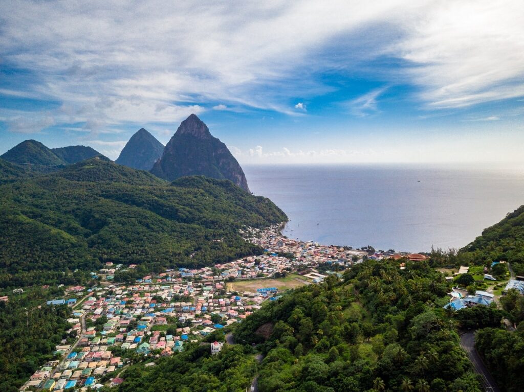 Beautiful island view of St Lucia