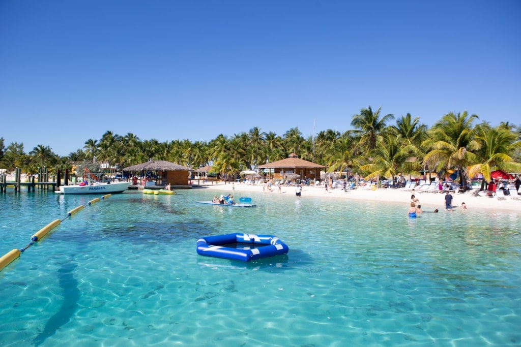 Clear waters of Blue Lagoon Island, Bahamas