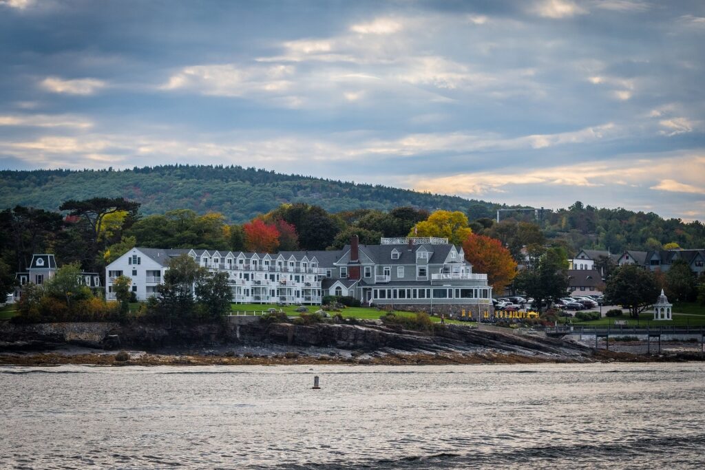 Landscape of Bar Harbor, Maine in autumn