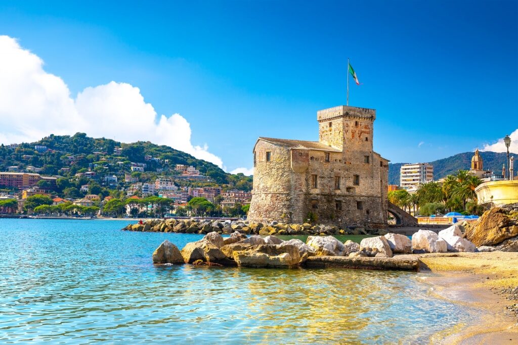 Castle atop the sea in Rapallo