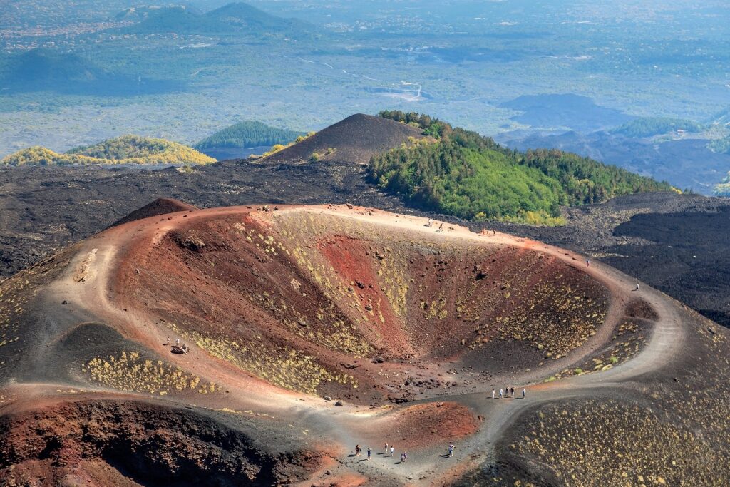 Rare Mount Etna crater