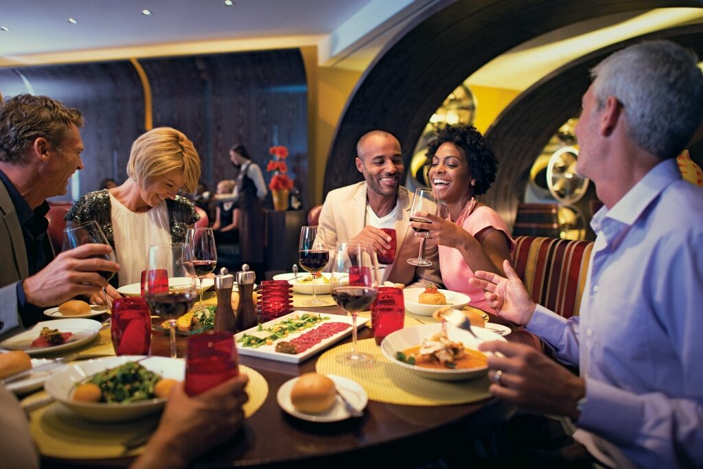 People eating dinner inside Tuscan Grille, Celebrity