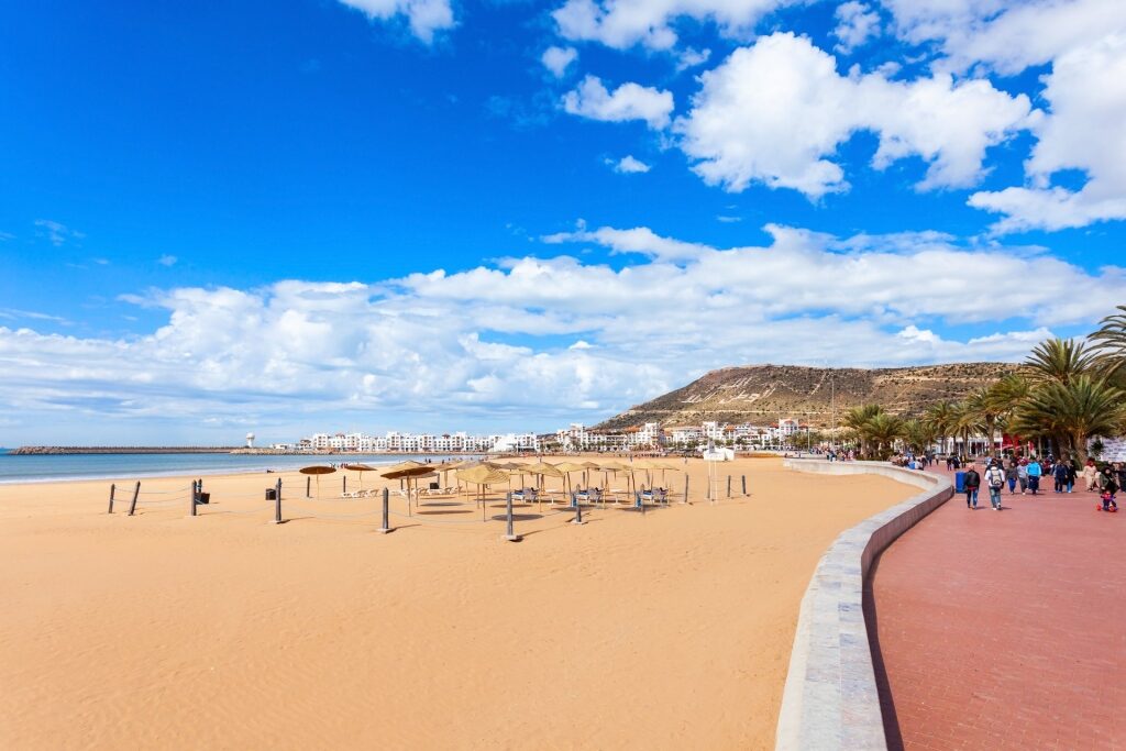Scenic view of Agadir Beach in Morocco