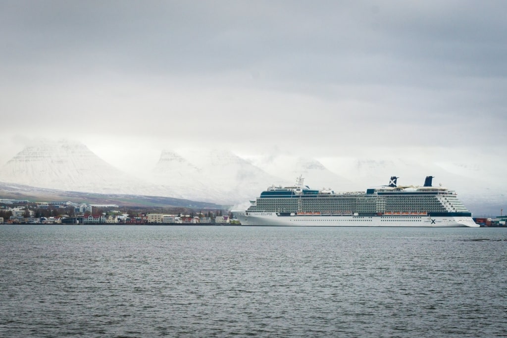 Celebrity cruising in Reykjavik, Iceland