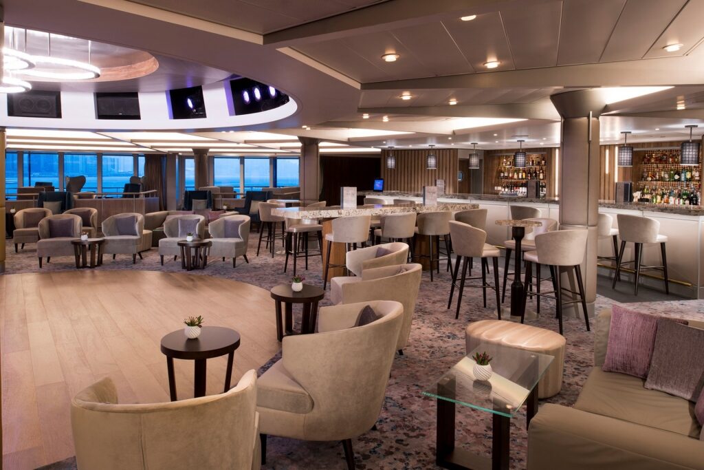 Elegant interior of Rendezvous Lounge on Celebrity
