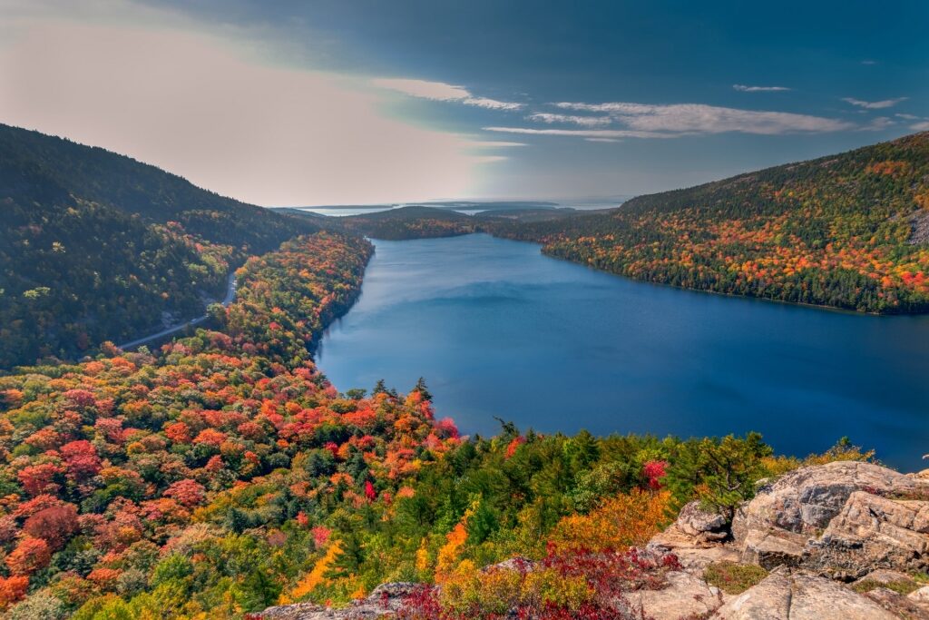 Autumn landscape of Acadia National Park in Maine