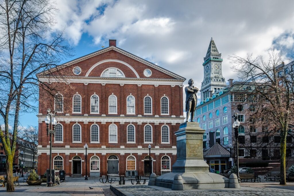 Facade of Faneuil Hall in Boston