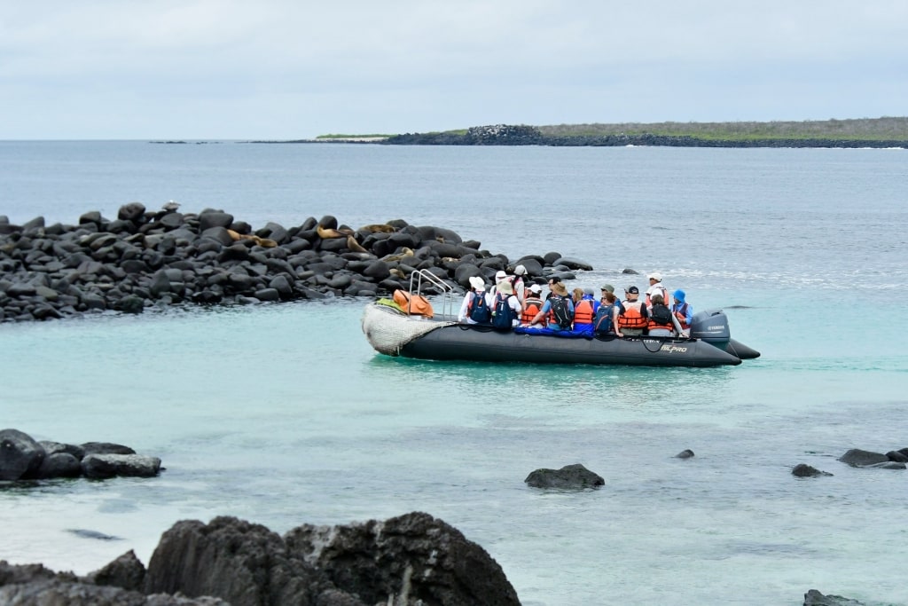 People on a boat in Galapagos