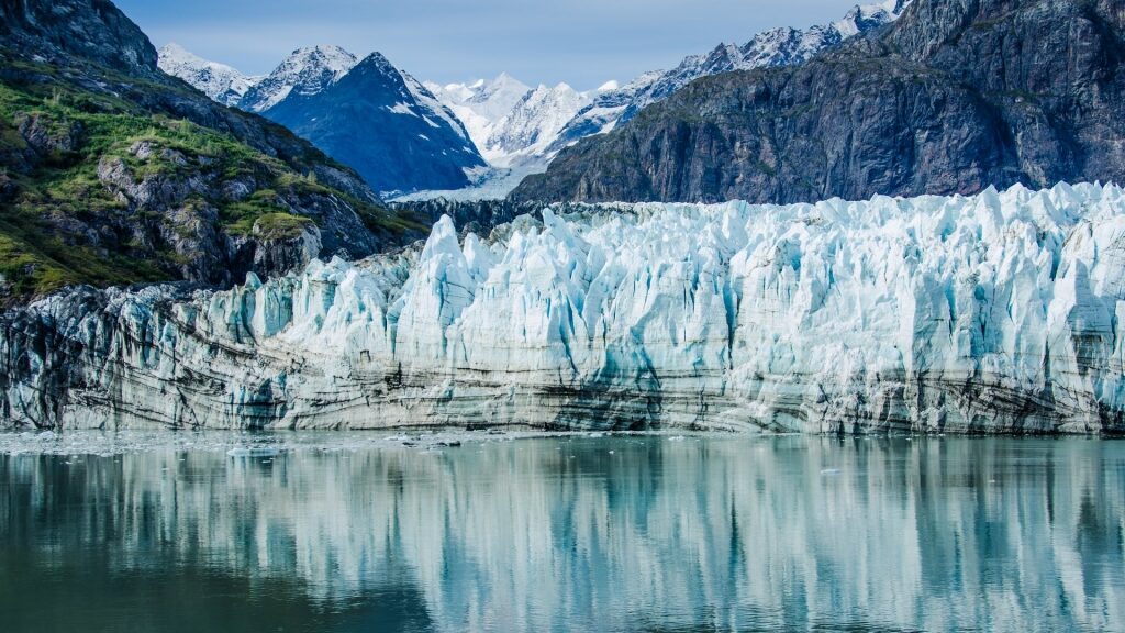Close up of Margerie Glacier in Glacier Bay, Alaska
