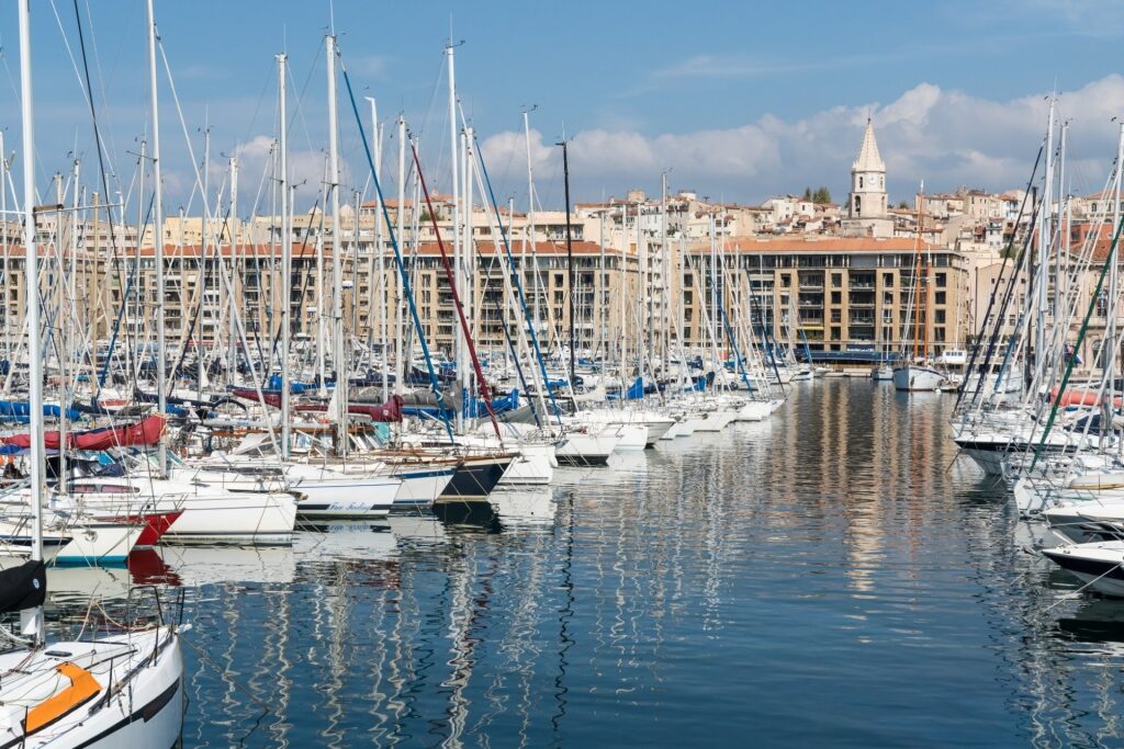 Yachts in Vieux Port of Marseille, France