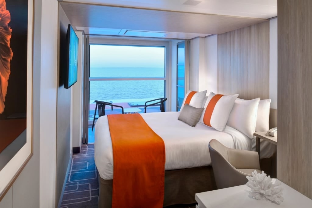 Interior of a Single Stateroom with Infinite Veranda on Celebrity Beyond