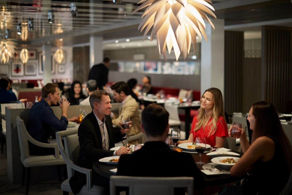 Cruise guests eating at Luminae