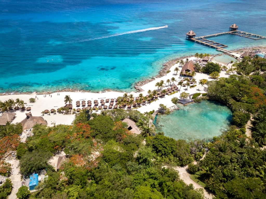 Aerial view of Chankanaab Park, Cozumel