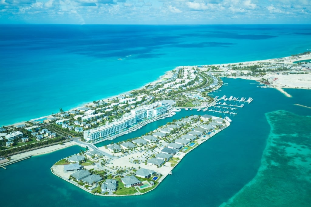 Aerial view of the island of Bimini