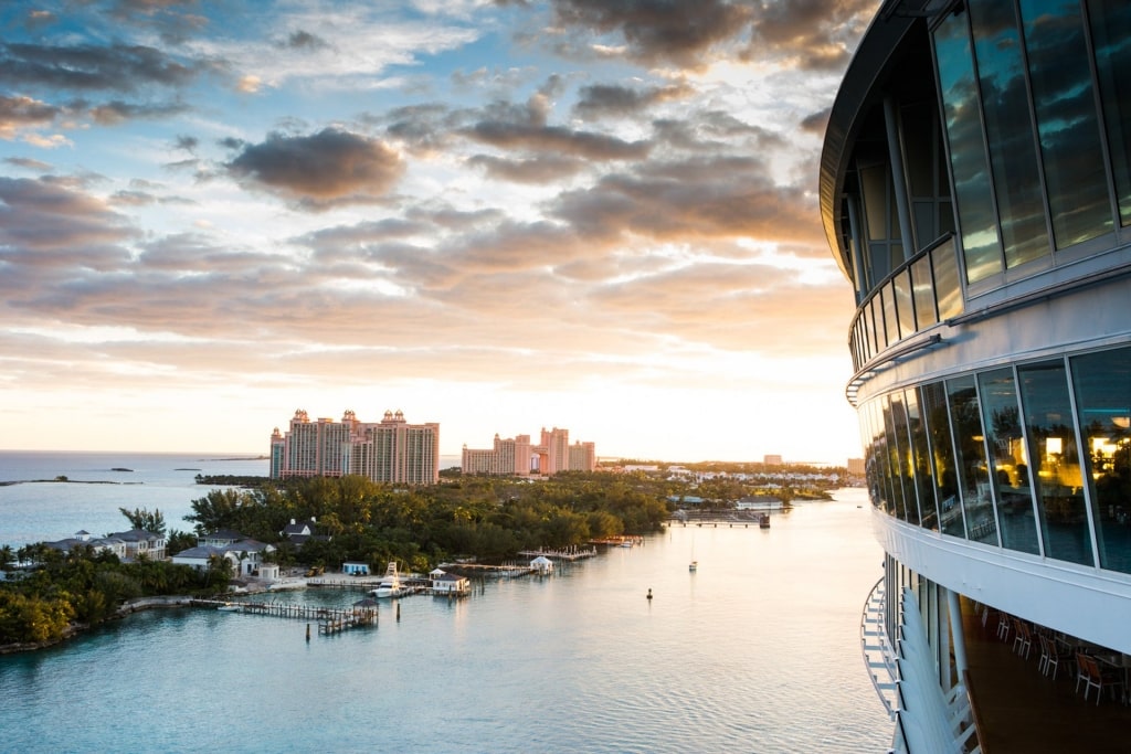 Celebrity cruising along Nassau, Bahamas