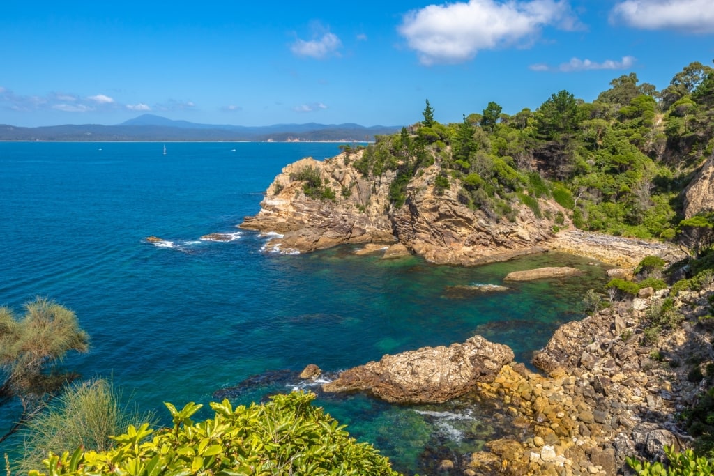 Rocky cliffside of Twofold Bay, Eden