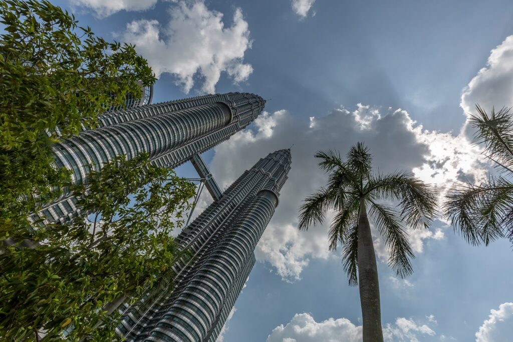 Iconic Petronas Towers in Kuala Lumpur, Malaysia