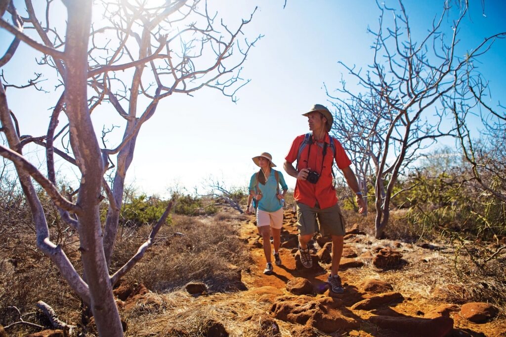 Couple hiking in the Galapagos
